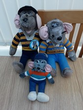 Vintage Roland Rat soft toy, Hasbro UK 14" Retro x 2 +  8" Beanie Sold As Seen