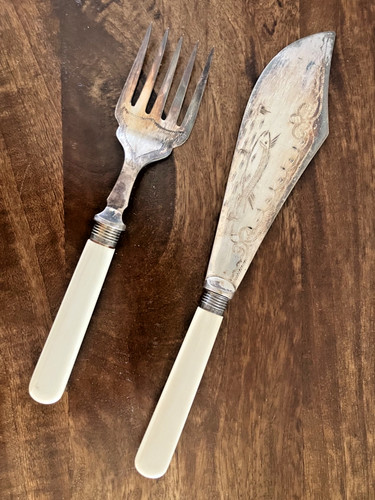 Silver plated fish knife - silver-plated,