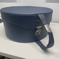 Vintage Blue Antler Vanity Case Suitcase Carrying Handle  Pink Lining