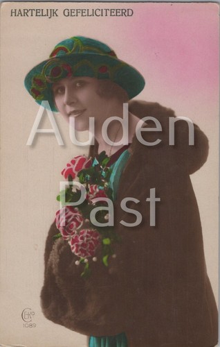 Vintage ekp postcard woman - vintage,