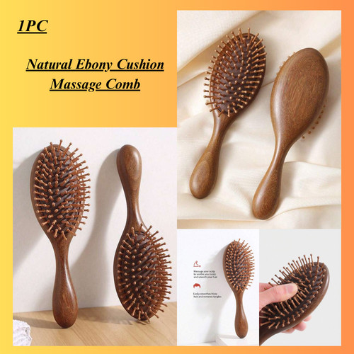 Natural wooden hair - natural, comb