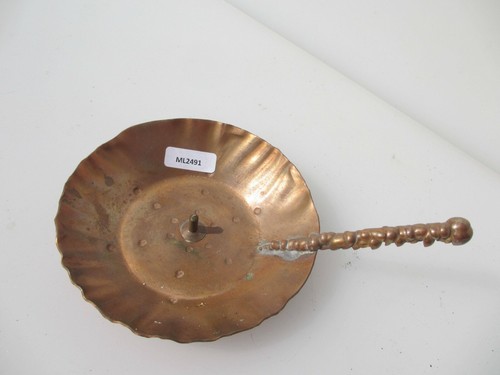 Copper candlestick candle - copper,
