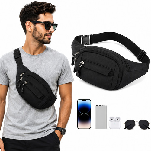 Water resistant large bum bag - water,