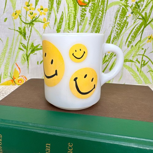 Vintage milk glass smiley face - vintage,