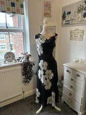 Berkertex Women's Long Black Flower Dress Size 14