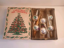 Collection Of Vintage  Mercury Glass Christmas  Decorations  .