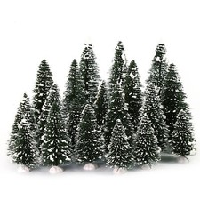20pcs Snowy Pine Trees Mini