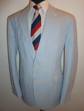 Charles Tyrwhitt Blue White Striped 44 R Boating Rowing Blazer Jacket Sport Coat