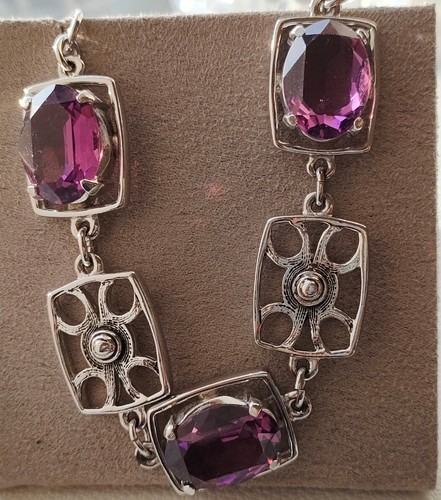 Vintage amethyst glass silver - glass,