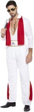Mens King of Rock Fancy Dress Costume 1970s Rock n Roll Suit Elvis Outfit