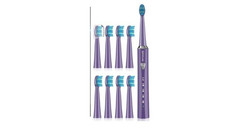 Phylian Sonic Electric Toothbrush - Purple H8 with 8 Brush Heads & 5 Modes