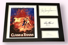 SIGNED RAY HARRYHAUSEN HARRY HAMLIN LAURENCE OLIVIER CLASH OF THE TITANS DISPLAY