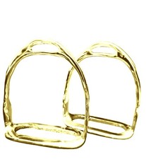 Large Rocking Horse Open Sole Pony Stirrups Cast polished brass 3.5" sole