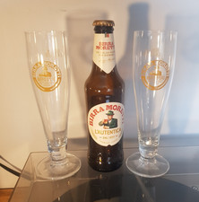 X2 Birra moretti extremely rare beer glass baffo blade