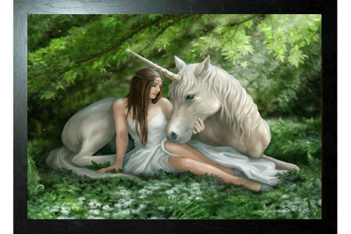 Black framed anne stokes art - stokes,