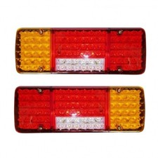 Pair 12v Led Rear Tail Lights Lamp 5 Function Trailer Caravan Truck Lorry 98 Led