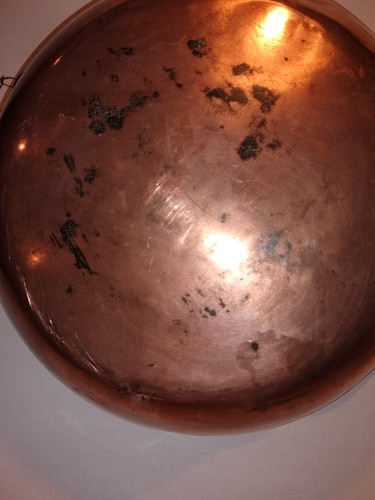 Antique large copper bowl jam - bowl,