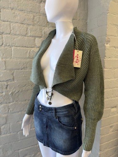 Cropped knit cardigan - cropped,