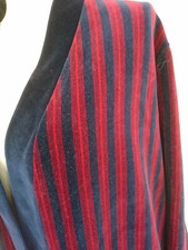 VTG C&A CANDA NAVY&RED STRIPE VELOUR MENS ROBE DRESSING GOWN L PLEASE READ DESC
