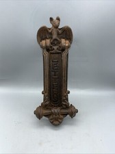 Bat Gothic door knocker with letterbox Iron cast / wrought Antique Victorian