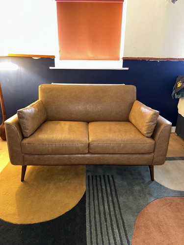 Next brown leather seater - next,