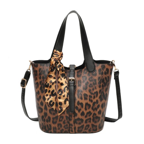 Leopard print tote handbag - leopard,