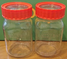 2 x Kilner Ravenhead Retro Glass Preserving Pickling Jars ORANGE Top 1 Ltr
