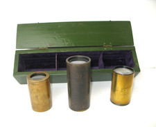 3 x ANTIQUE BRASS CAMERA /