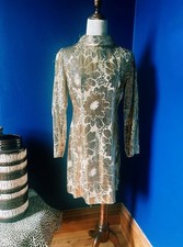 Vintage boho hippy glitzy 1960s Mod GO GO Mini-Dress Size 10