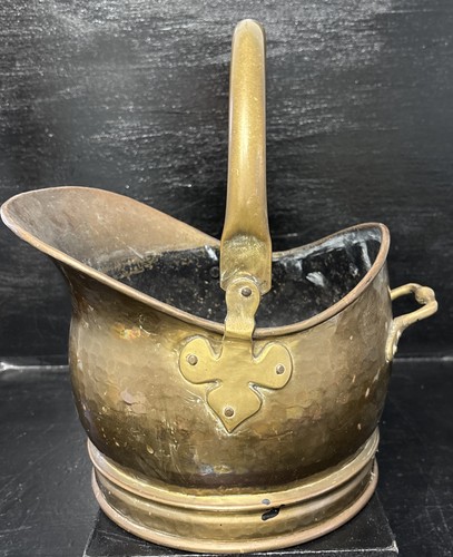 Antique hammered brass coal - antique,