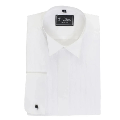 White pleated dress shirt wing - dress,