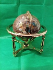 Gemstone Globe Brass Stand