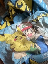 Nintendo Pokemon Single Bedding Set Duvet Cover Set Vintage 1998 Ash Pikachu...