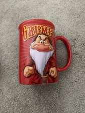 Disney Store Original 3D Embossed Mug Snow White And The Seven Dwarfs Grumpy