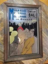 Vintage Moulin Rouge La Goulue Mirror – Toulouse-Lautrec Art 1950s