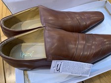 Unze Mens Leather Shoes Brown