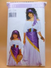 U/C BUTTERICK 4653 MISSES' GIRLS' XS/S/M/L GYPSY-DANCER COSTUME SEWING PATTERN