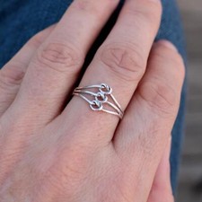 Plain 925 Sterling Silver Triple Love Knot Ring Ring Jewellery Real Little Gems