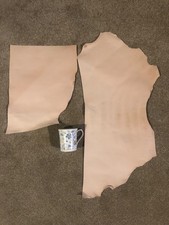 Leather Offcuts x2-Natural Skiver Leather-Full Vegetable Tan.