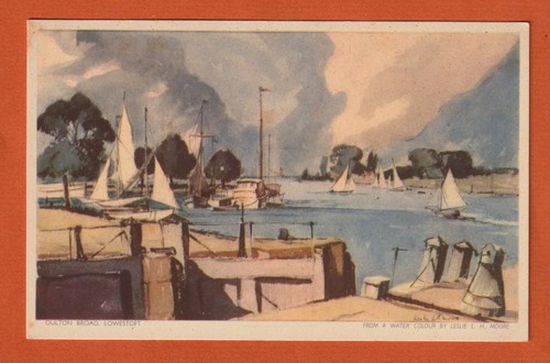 Art postcard oulton broad - art,