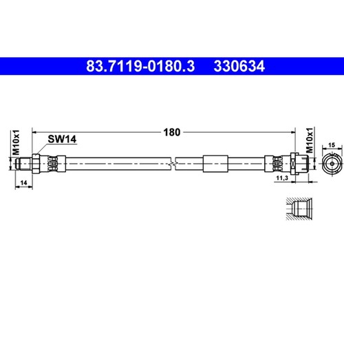Brake pipe hose - pipe/hose, rear