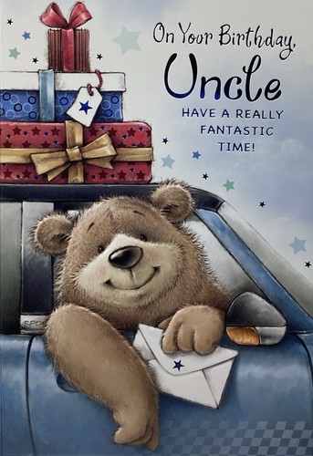 Uncle birthday card cute bear - uncle,