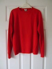 VINTAGE RED M & S CREWNECK JUMPER SZ 16 ( BUST 38) COURTELLE 1960'S SWEATER TOP