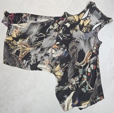 STUNNING WOMENS ALL SAINTS SILK SPRING FOREST RACER VEST PARACHUTE TOP DARK 8