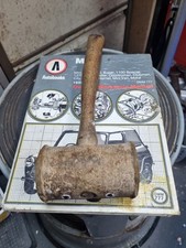 Vintage raw hide hammer mallet 10 inches long