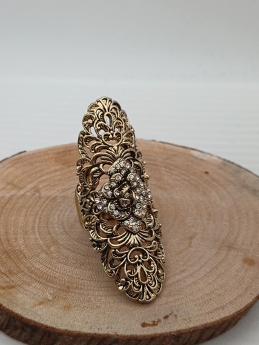 Gold tone filigree sheild - gold,