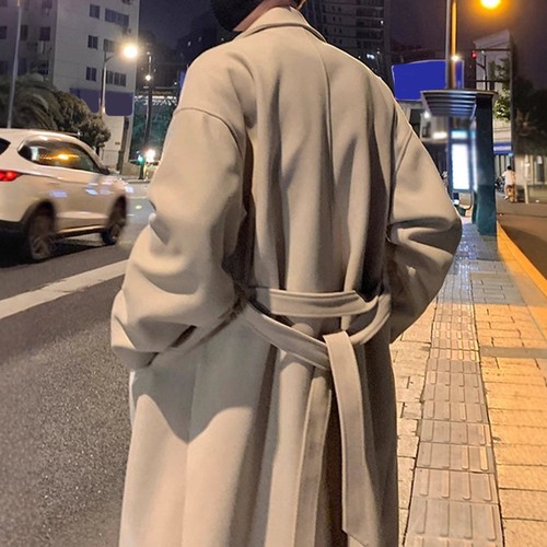 Mens long beige trench - long,