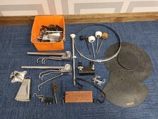 Misc Job Lot of Vintage Drum Kit Parts - Cowbell, Woodblock, Beaters & More