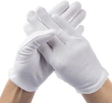 12 PAIRS White Cotton Gloves Moisturising Eczema Butler Beauty ONE SIZE ADULT