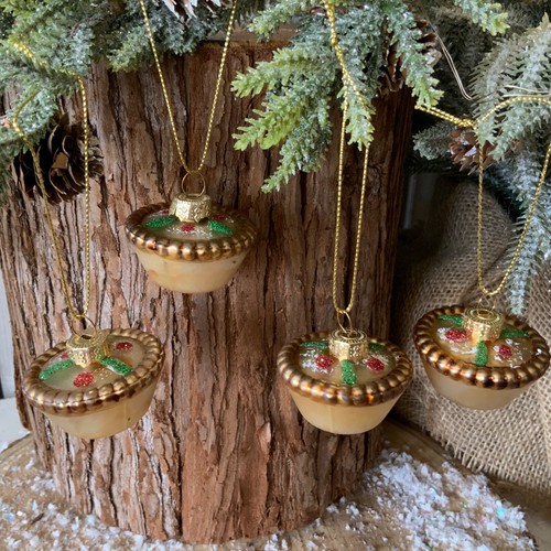 Painted glass mince pie - painted,